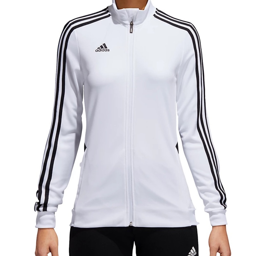 ADIDAS STRIPED SLEEVE ZIP UP JACKET